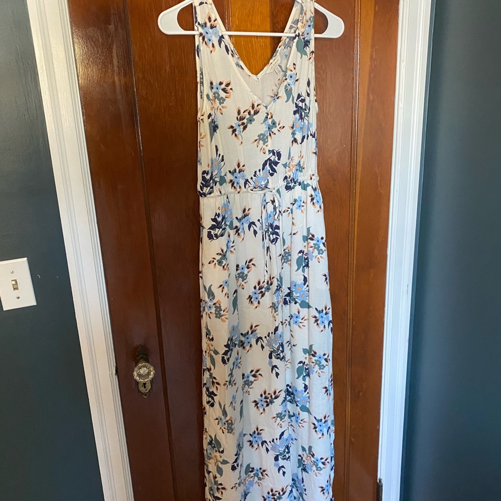 Lucky Brand Floral Maxi Dress in Blue and White